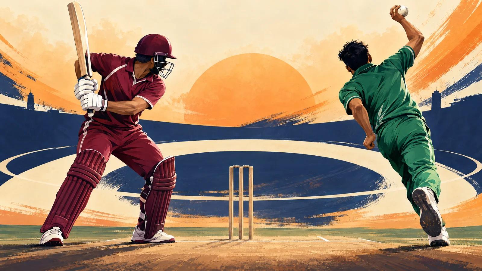Qatar vs Myanmar: original cricket clash artwork