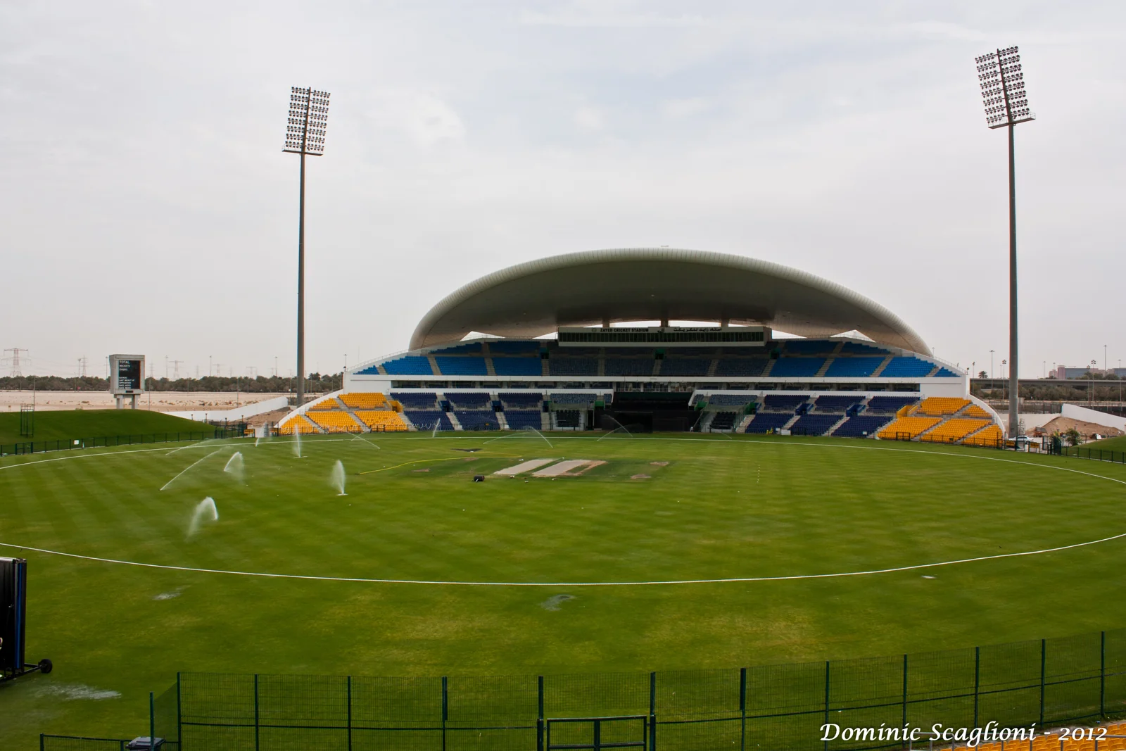 Sheikh Zayed Cricket Stadium, Abu Dhabi, photographed in 2012